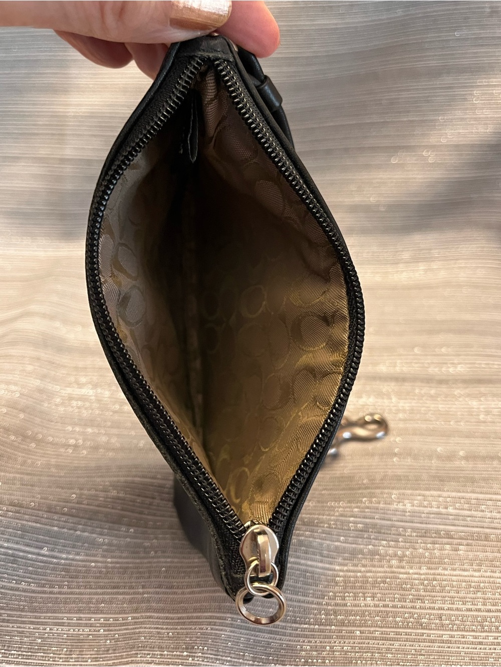 Coach Black Leather Zipper Closure Wristlet Coin Wallet Vintage NEVER USED - Picture 11 of 12